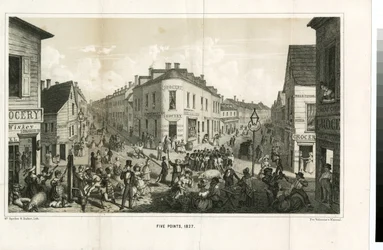 Five Points, 1827, Engraved by McSpedon and Baker, 1855